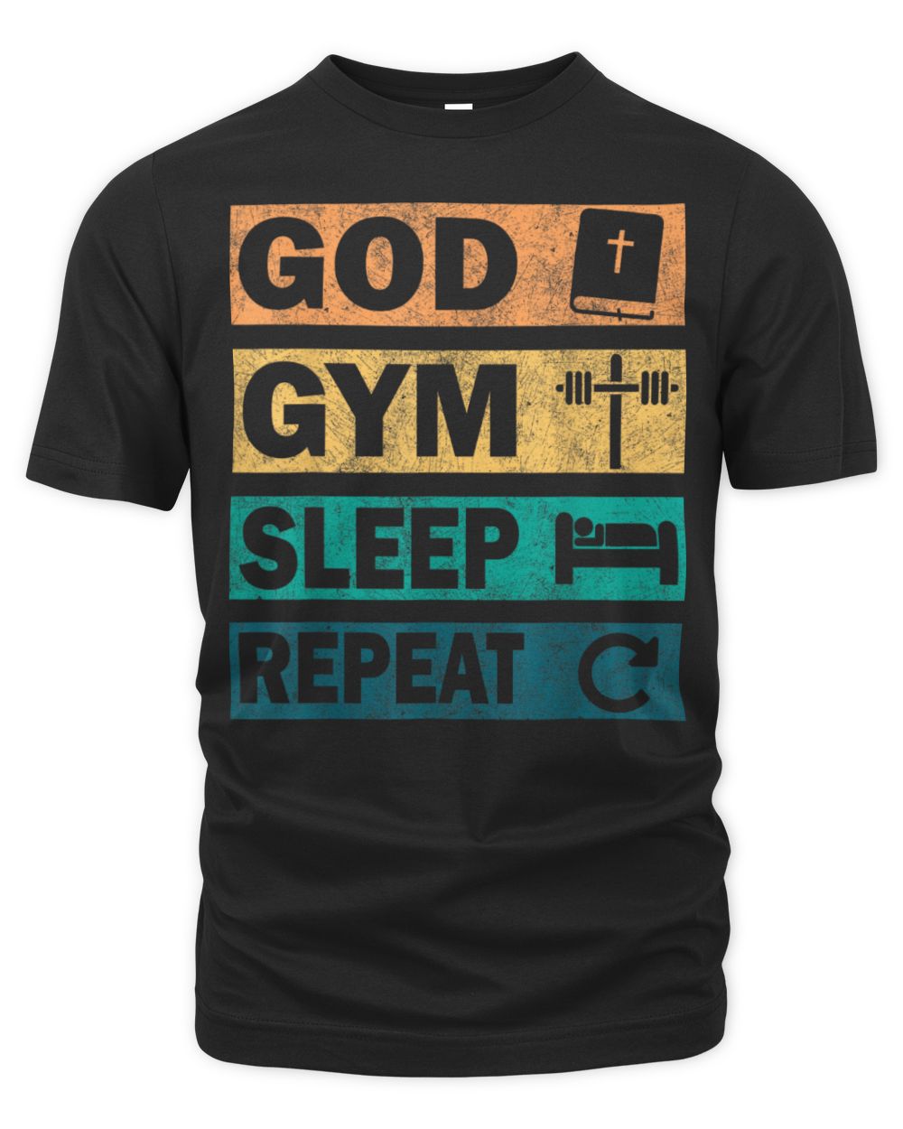 God Gym Sleep Jesus Christian Faith Workout Gym T-Shirt Unisex Premium T-Shirt black s