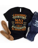 Legend Tee May Tee 1955 70th Birthday Gift 70 Years Old Shirt Unisex Standard T-Shirt black s