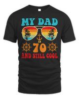 My Dad Is 70 And Still Cool Vintage Cruise 70 Birthday Funny T-Shirt Unisex Standard T-Shirt black s